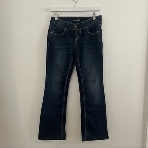 Paris Blues Dark Wash Boot Cut Jeans Low Rise Denim Flare Y2K Western